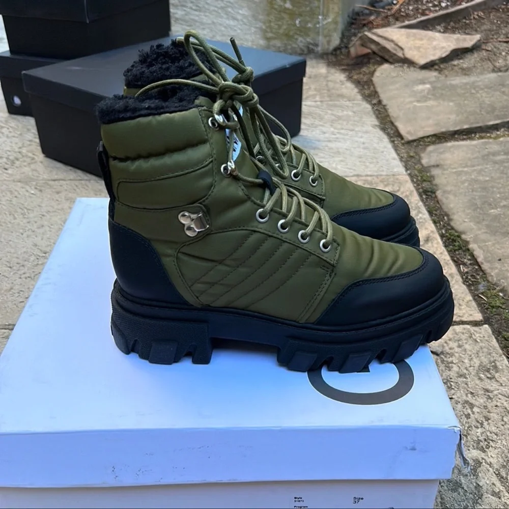 GANNI Kalamata lace-up hiking boots - Picture 6 of 7